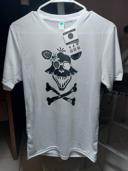 Playera Blanca FNAF Foxy Pirata - E-4LF Oficial Mty