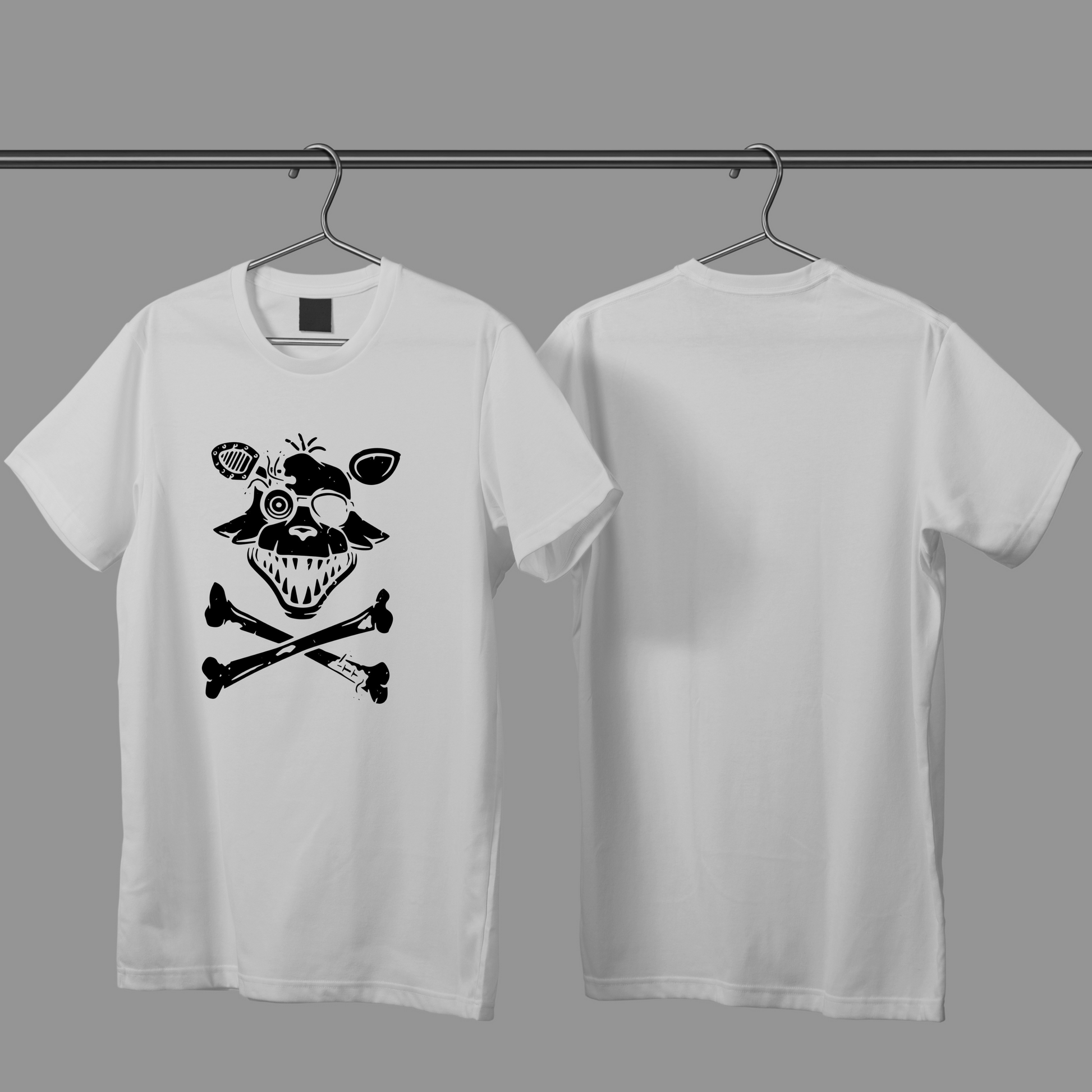 Playera Blanca FNAF Foxy Pirata - E-4LF Oficial Mty